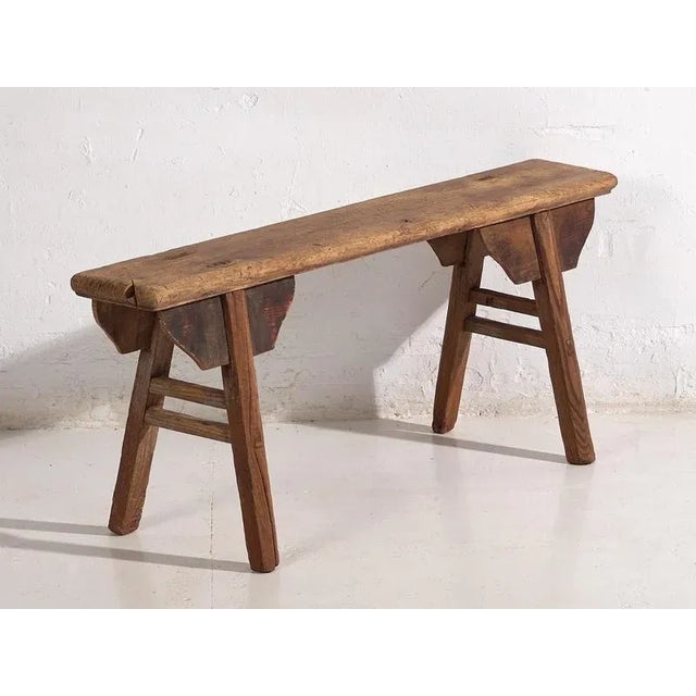 Antique Wabi Sabi Style Bench, 1870s For Sale - Image 9 of 9