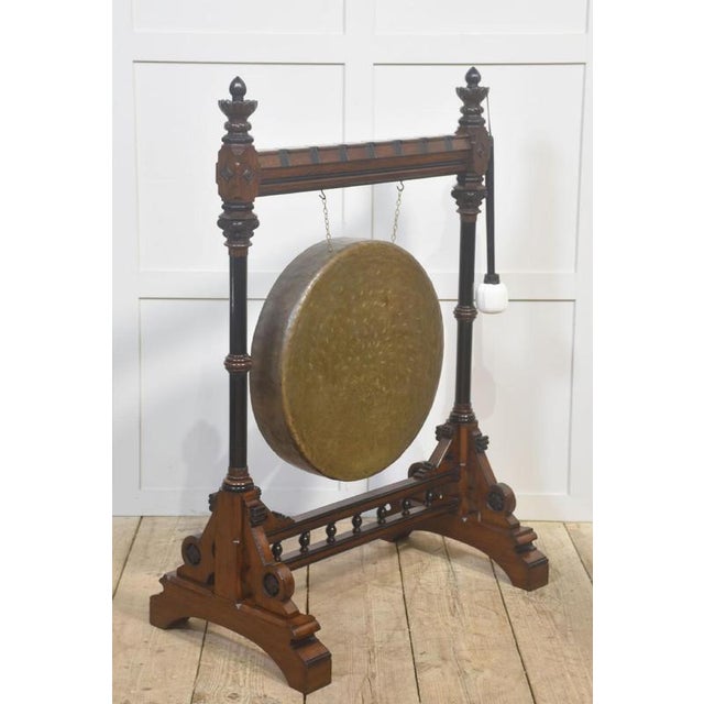 Monumental Gothic Revival Walnut Dinner Gong For Sale - Image 11 of 11