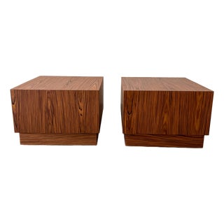 Pair of Mid-Century Modern Rosewood Cube End Tables, 1970s For Sale