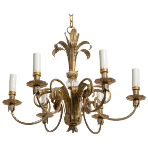 Brass Plume Chandelier