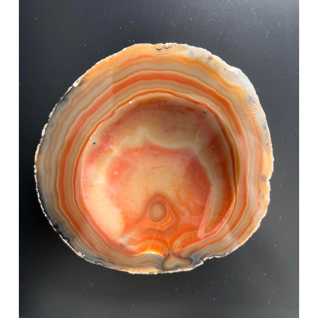 1980s Polished Carnelian Geode Catchall For Sale - Image 4 of 6