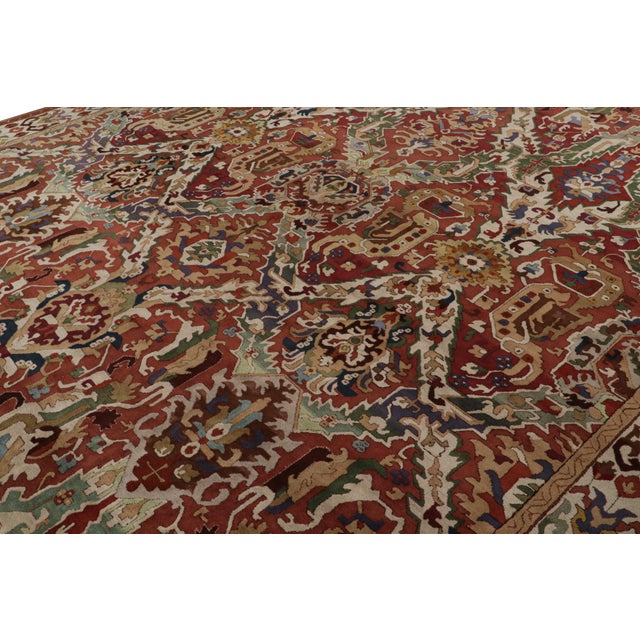 Rug & Kilim Antique European Rug in Red With Soumak Dragon Pattern For Sale - Image 4 of 6