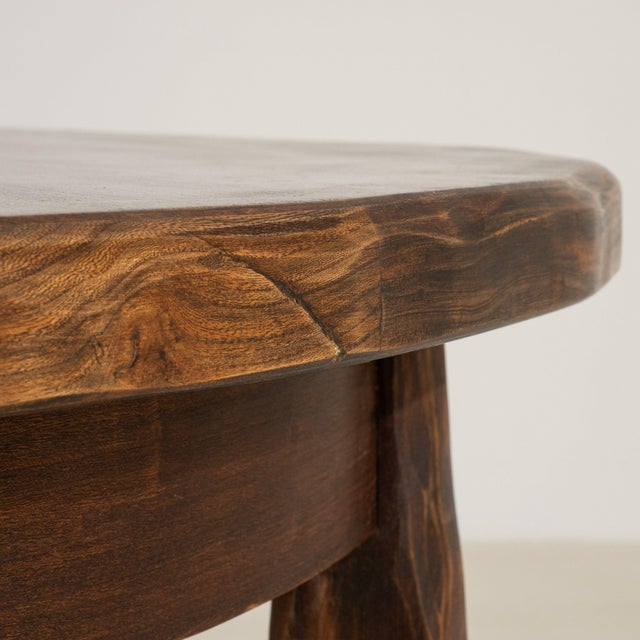 French Mid 20th Century France Brown Wood Dining Table For Sale - Image 3 of 11
