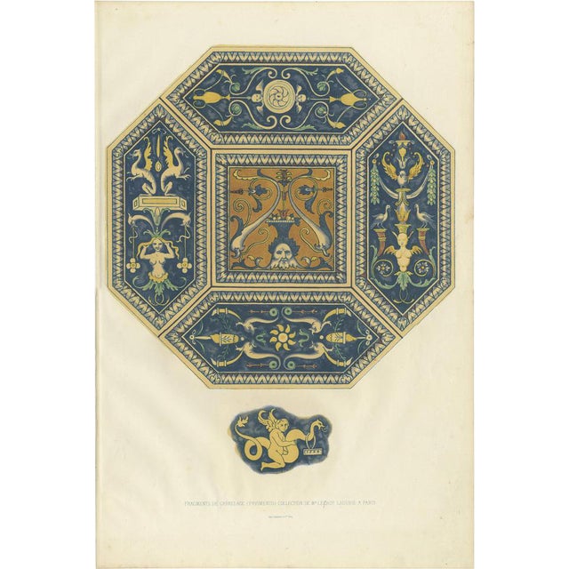 Delange, Fragments of Pavimento Tiles, 1869, Paper For Sale