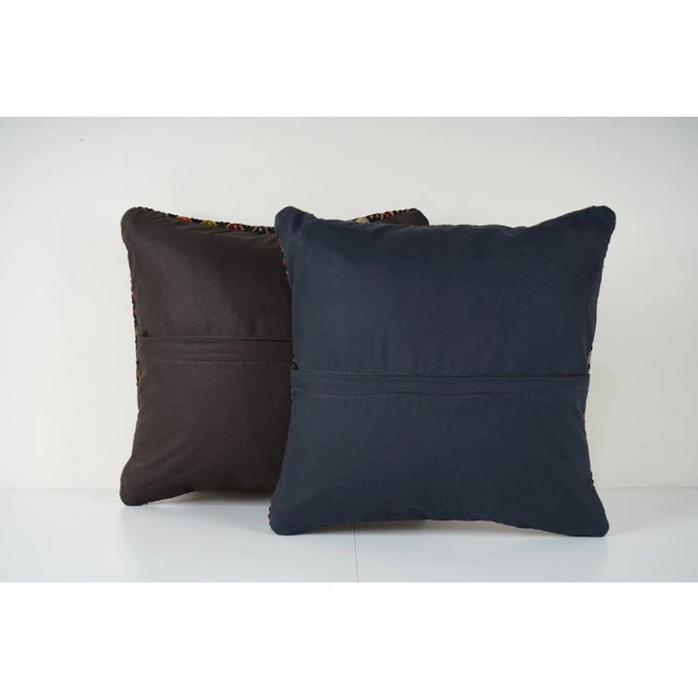 1960s Turkish Kilim Pillow Cover - A Pair For Sale - Image 5 of 5