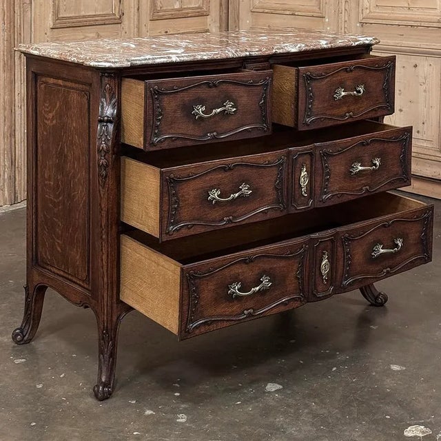 19th Century French Louis XIV Marble Top Commode ~ Chest of Drawers For Sale - Image 10 of 12