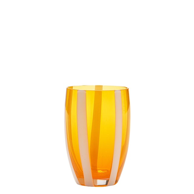 Contemporary Gessato Tumbler (Set of 2) - Orange For Sale - Image 3 of 3