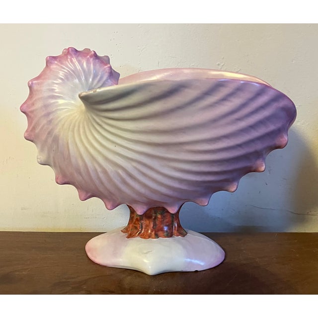Antique 19th Century Wedgwood Pearlware Centerpiece - Pink Nautilus Sea Shell Compote Tureen With Clam Shell Under Tray For Sale - Image 15 of 18