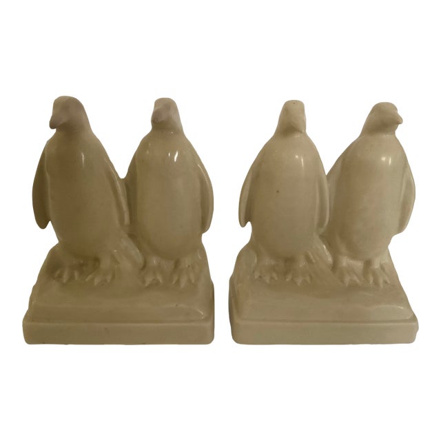 Rare Vintage Rookwood Penguin Bookends For Sale