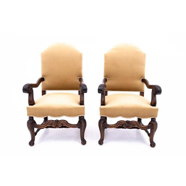 Armchairs, Western Europe, 1900, Set of 2, in Restored conditions. Designed 1890 to 1919