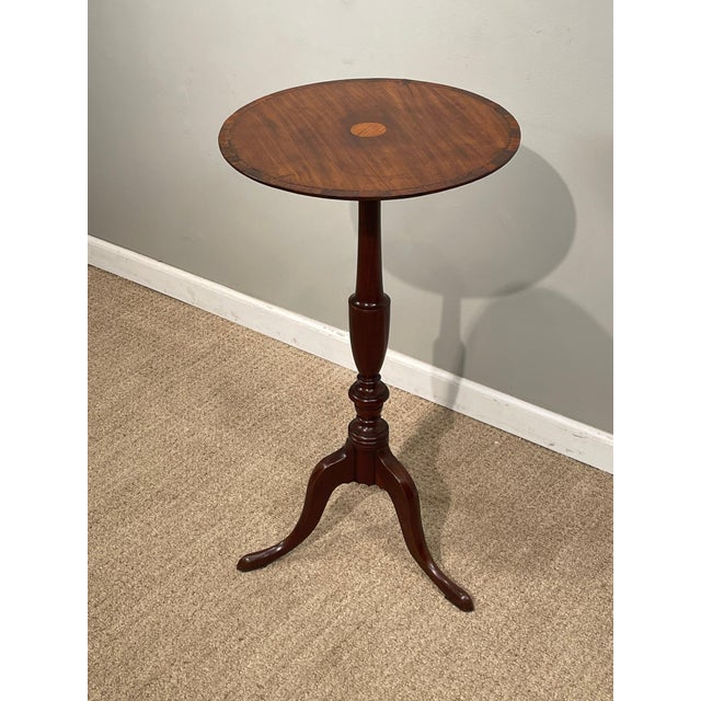 George III Inlaid & Cross-Banded Mahogany Tripod Table For Sale - Image 9 of 10