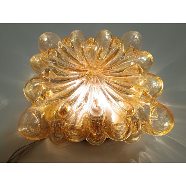 1970s Ceiling Light in Amber Glass and Gold Varnished Metal by Helena Tynell, 1970s For Sale - Image 5 of 11