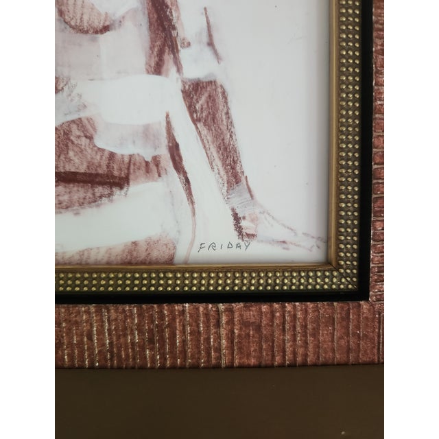 Impressionist Judy Friday Set of 2 Nude Taupe Framed Art For Sale - Image 3 of 8