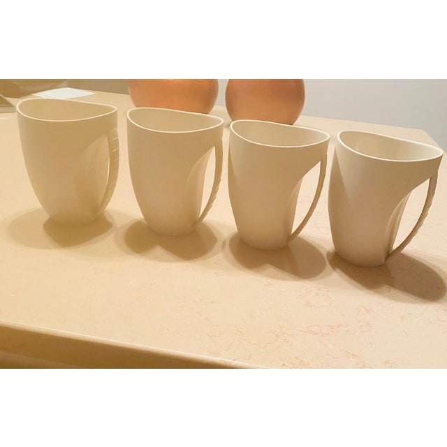 1990s Vintage Handmade Ceramic Stoneware Mugs, Set of 4, Citywoods, Sculptural For Sale - Image 5 of 5