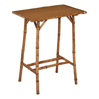 Late 19th Century Tortoise Bamboo Side Table For Sale