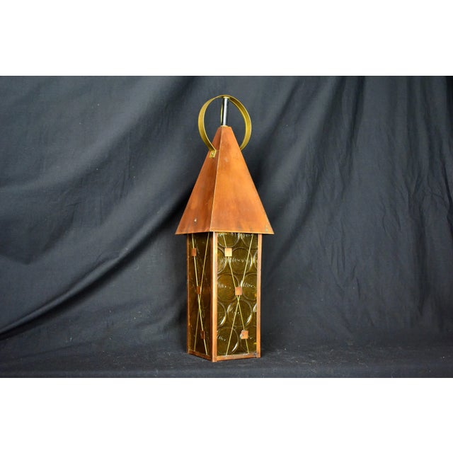 1970s Copper Pendant Light With Acrylic Panes For Sale - Image 4 of 12