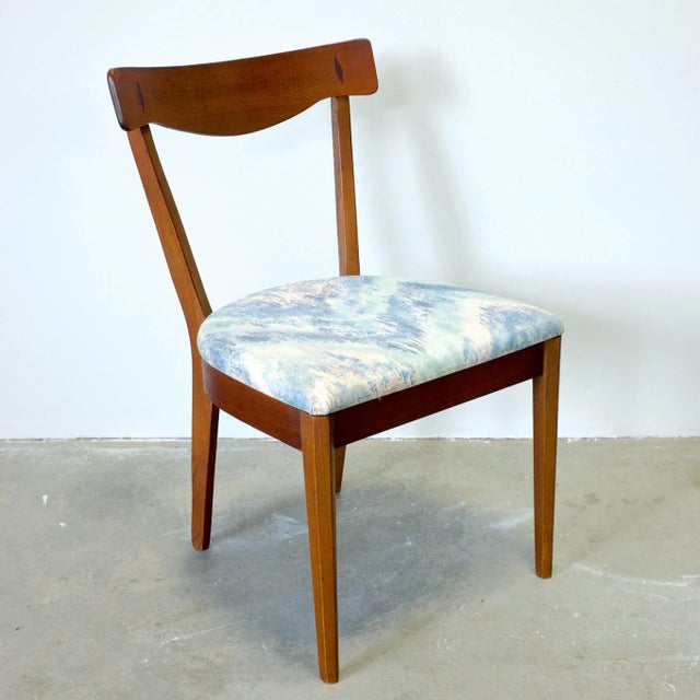 American of Martinsville "Dania Ii" or "Dania 2" Set of 5 Walnut & Rosewood Dining Chairs Designed by Merton Gershun For Sale - Image 11 of 12