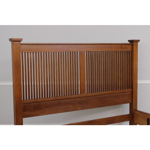 Stickley Stickley Mission Oak King Size Spindle Prairie Bed For Sale - Image 4 of 18