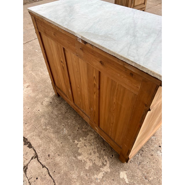 French 19th Century Louis Philippe Bleached Solid Walnut Marble Top Commode For Sale - Image 10 of 12