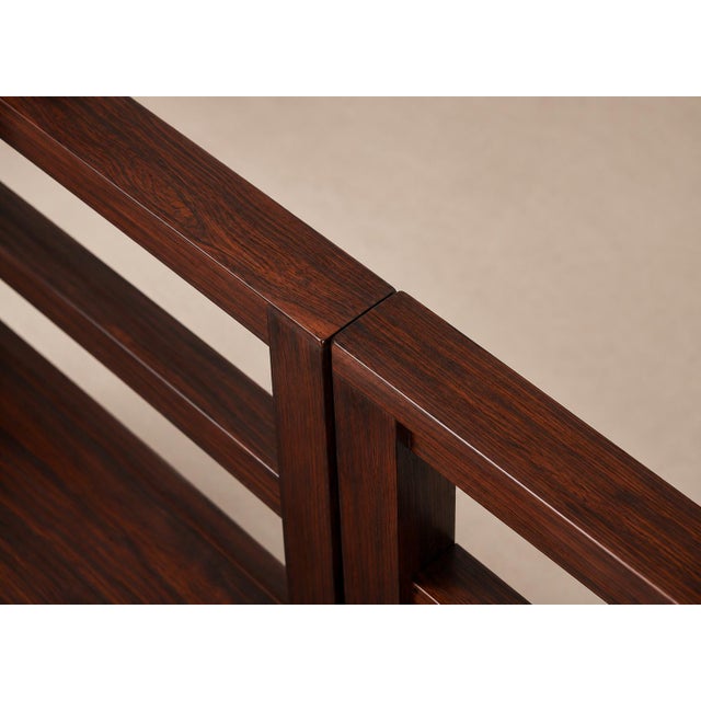 Monumental Brazilian Modern Three-Module Bench in Rosewood and Warm Camel Mohair, 1960s For Sale In New York - Image 6 of 18