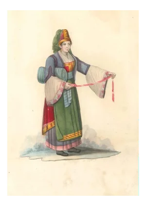 Costume di Parghelia di Calabria - Watercolor by M. De Vito - 1820 ca. 1820 c.a.