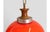Vintage Orange Pendant Lamp with Brass and Wood Details For Sale - Image 4 of 6