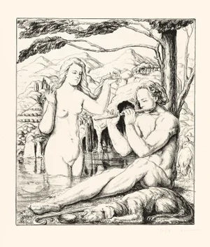1923 Lithograph "Pygmalion Et Galathée" by Pierre Girieud