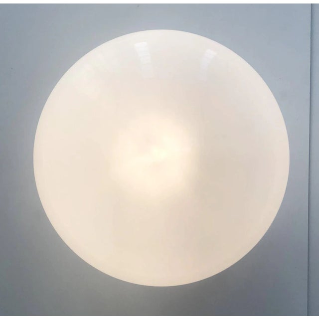 Metal 21st Century Uno Polished Brass and Glossy White Murano Flush Mount by Fabio LTD For Sale - Image 7 of 8