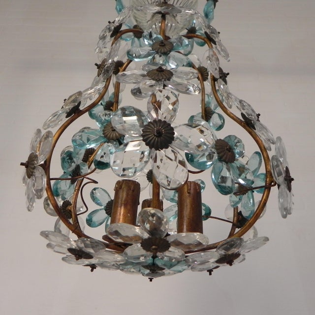 Pendant Lamp in Blue and Clear Crystal, 1930s For Sale - Image 9 of 18