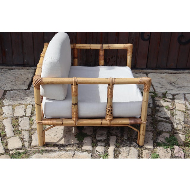 Vintage Rattan Armchair by Dal Vera, Italy, 1970 For Sale - Image 6 of 9