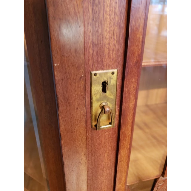 Early 20th Century Antique Walnut Victorian Curio Cabinet With Mirror For Sale - Image 12 of 13