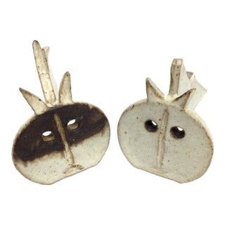 1970’s Pair of Cat Sculptures by Bruno Gambone For Sale