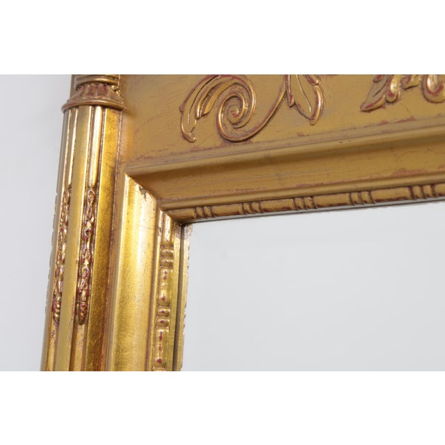 Gold Pair Neoclassical Style Gold Leaf Finish Mirrors For Sale - Image 8 of 14