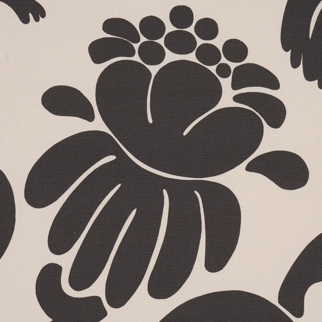 Schumacher SAMPLE - Schumacher Call Of The Jungle Fabric In Black For Sale - Image 4 of 5