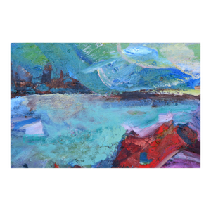 Vibrant Shoreline - Abstract Impressionist Landscape by Kristin Cohen