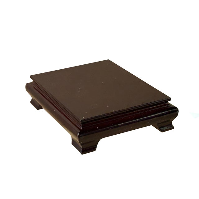 7" Reddish Brown Wood Rectangular Display Stand Riser Easel For Sale - Image 4 of 6