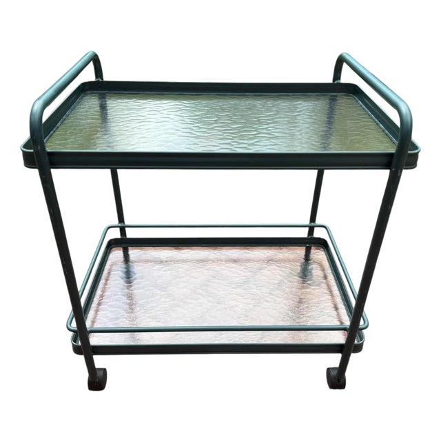 Green Tamiami Barcart Midcentury Modern Barcart Green Brown Jordan For Sale