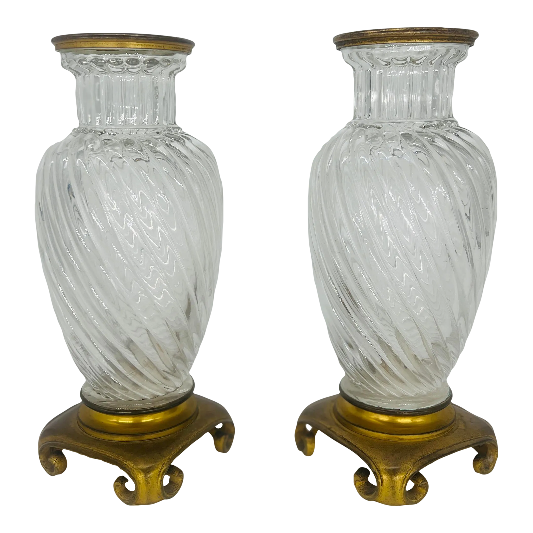 Small 花瓶 ボトル Baluster クリスタル Carved バカラ Saint-Louis