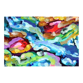 Playful Colorful Textured Painting "Those Curves" Original Artwork by Shiri Phillips For Sale