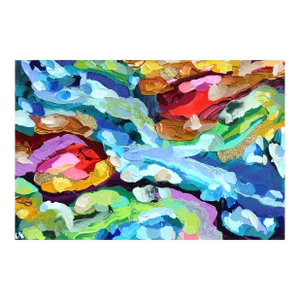 Playful Colorful Textured Painting "Those Curves" Original Artwork by Shiri Phillips