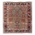 Square Antique Persian Bidjar Rug With Floral Motifs in Brown, Tan, & Green.4'6"x4'11" For Sale