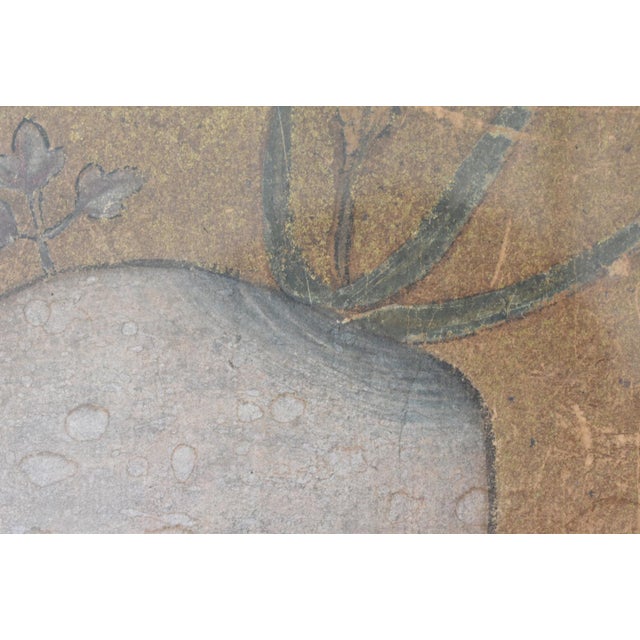 Antique Japanese Turnip Painting Fragment / Pre-Edo / Wabi-Sabi Framed Art For Sale - Image 14 of 18