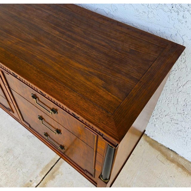Vintage Baker French Empire Directoire Walnut Lowboy Dresser 1960s For Sale - Image 11 of 18