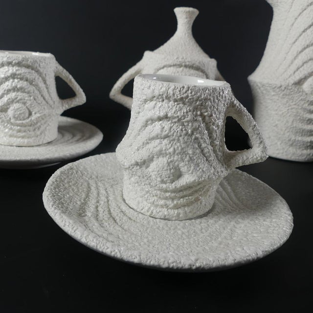 Op Art Mocha Set, 1970s, Set of 14 For Sale - Image 4 of 12