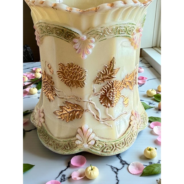 Antique Northwood Chrysanthemum Sprig Custard Glass Spooner-Uranium Art Glass For Sale - Image 6 of 9