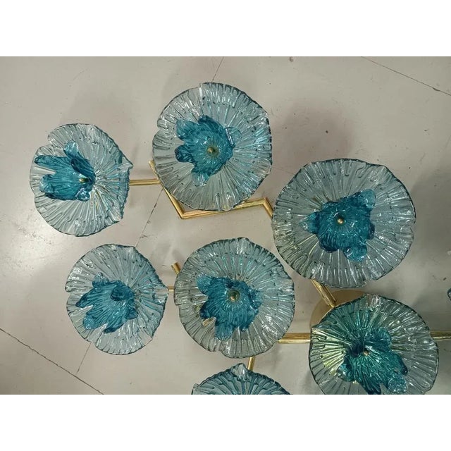 Mid-Century Modern Murano Art Glass and Brass Wall Light For Sale - Image 6 of 10