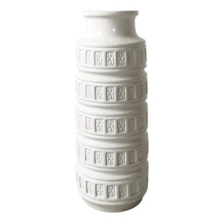 Vintage Space Age German Floor Vase in White by Scheurich, 1970s For Sale