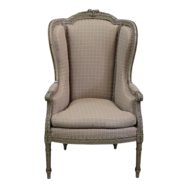 Louis XVI 19th Century Wing Chair For Sale