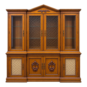 Vintage Davis Cabinet Co. 1657 Hutch – Fleming Walnut Breakfront China Cabinet