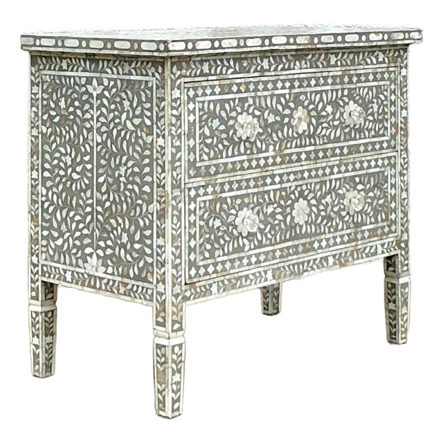 Vintage Boho Inlay Chest of Drawers For Sale